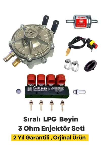 ALBİEN Sıralı LPG Beyin - LPG Enjektör - Isı Sensörü - LPG Filtre Set - Hediyeli