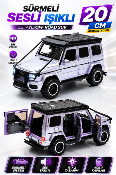 YILDIRIM OYUNCAK Sürtmeli Sesli Işıklı Mercedes G Class Off Road Model Araba ...