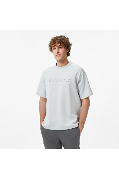 Nautica Erkek Mavi Regular Fit Baskılı T-Shirt