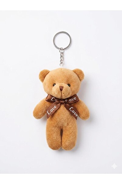 peluş mini ayıcık Sevimli Pelüş Ayıcık - "Love" Detaylı Kurdeleli Tasarım