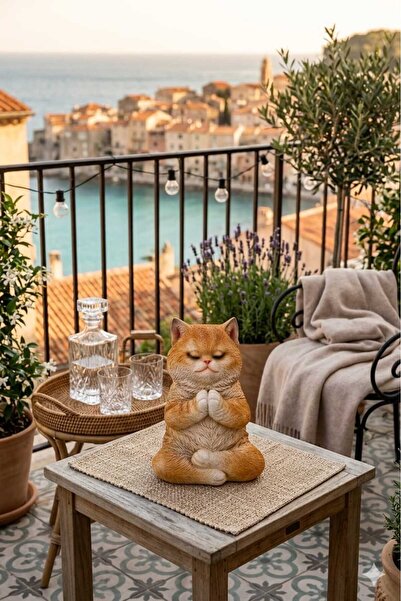 Garden with Ware Dekoratif Kedi 11,5 cm x 9,5 cm x 16 cm
