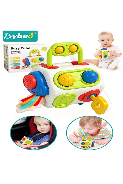 BYBEO 8-in-1 Toddler Activity Cube, Baby Busy Board Cube, Montessori Sensory ...