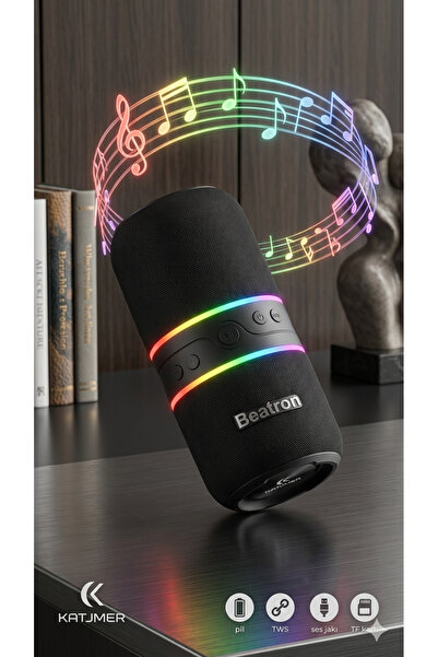 ARUZEN RGB Işıklı Bluetooth Hoparlör TWS Destekli Taşınabilir Kablosuz Speake...
