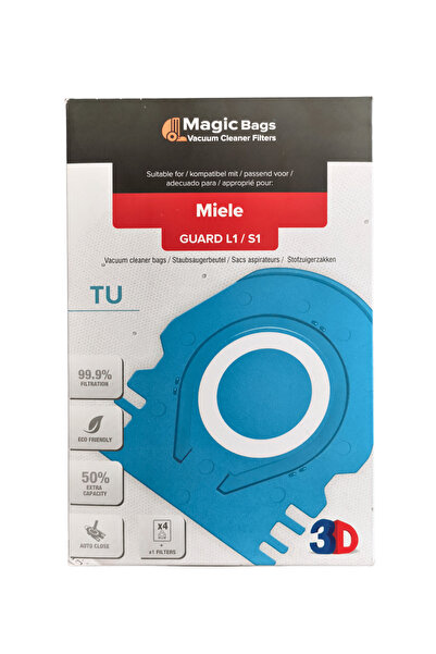 Magic Bags Miele Tu Guard L1 - Guard S1 - Co Guard M1 Dust Bag and Micro Filt...