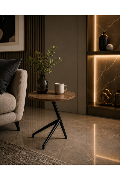 N.zone Luxurious Marble Surface Sturdy Metal Frame Side Table Coffee Table wi...