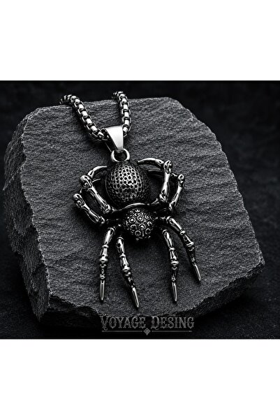voyageaccessory Stainless Steel Gothic Style Large Size Tarantula Spider Pendant
