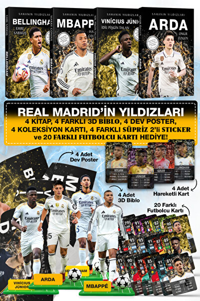 Parodi Yayınları Real Madrid Futbolcu Kitapları 4'lü Set | Arda Güler, Mbappe...