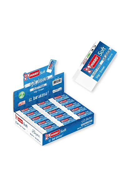 Mikro Dust Free Eraser Soft White 2B-24Tr - 6 Pieces