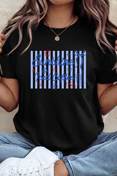 Sarah's Boutique Women's T-shirt – 100% cotton – Coffee Stripes