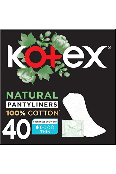 Natural Panty Liners, 100% Cotton, Thin Size, 40 Daily Panty Liners