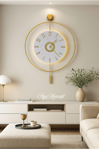 AGA KONSEPT Led'li Gold Izmir 24 Kristal (Büyük Boy 51 X 74 Cm), Modern Dekor...