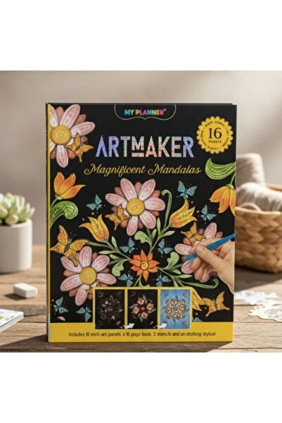 Çılgıntrend Artmaker Magnificent Mandalas Scratch Painting Set – 16 Panels, S...