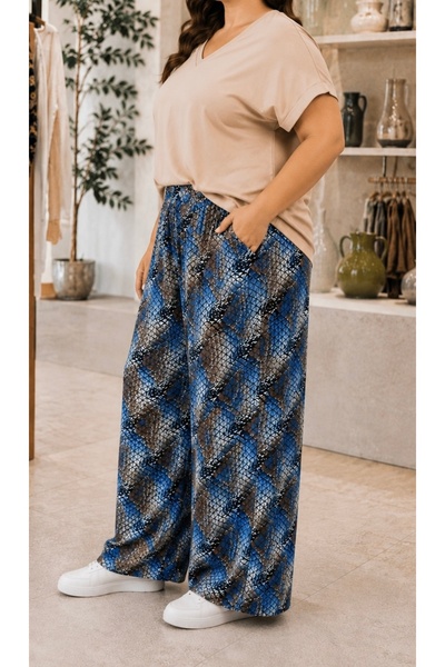 Store Dokuma Battal Beden Kadın Şalvar
