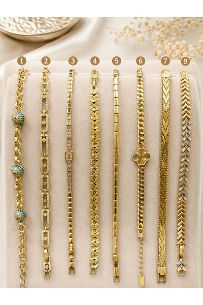 XUPING JEWELRY Xuping 14K Altın Kaplama Çelik Bileklik - Model Seçenekli - Ka...