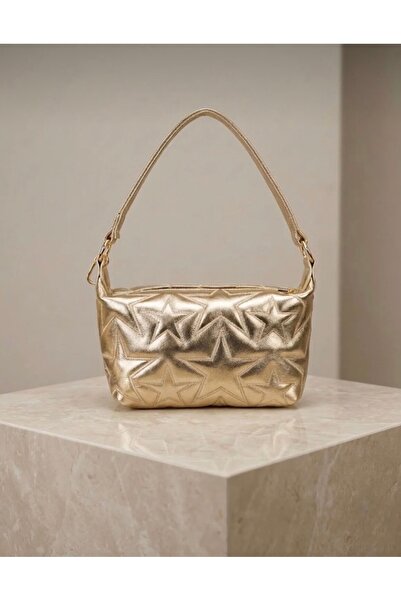 MyleeButik Geantă de umăr și de mână Mylee Star, brodată, pufoasă, tip baghetă
