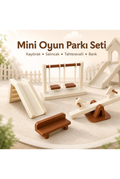 ArtPolat Mini Oyun Parkı Seti 4 Parça – Kaydırak, Salıncak, Tahterevalli ve Bank