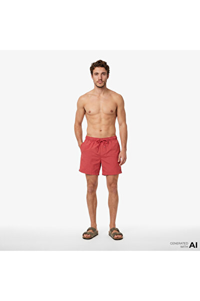 Tommy Hilfiger Essentials Erkek Kırmızı Deniz Şortu