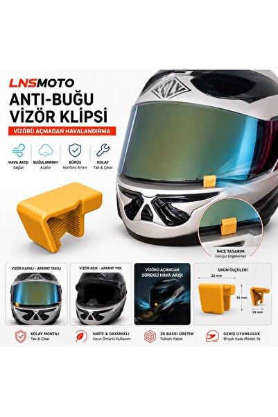 LNSMOTO Kask Vizör Havalandırma Klipsi Anti Buğu Aparatı | Motosiklet Kask Vizör Aralayıcı