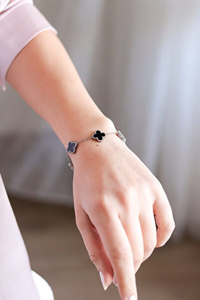 ATALYA ACCESSORY Big Clover Model Women's Steel Bracelet - Tarnish-Resistant
