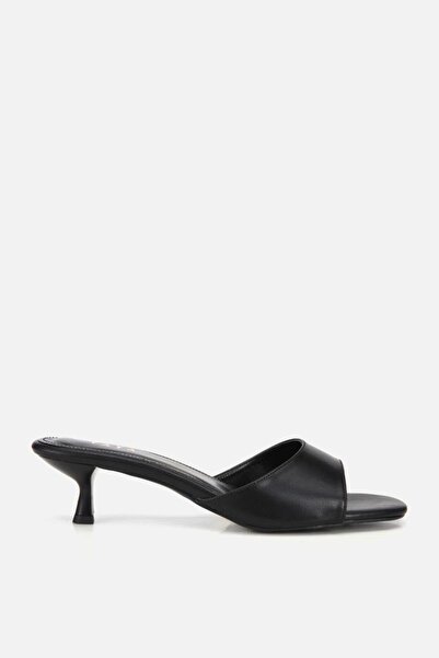 Yaya by Hotiç Schwarze Mini-Hausschuhe mit Absatz für Damen