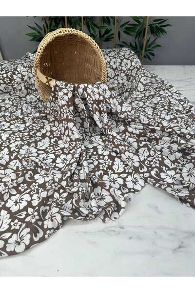 ipekkumaş Mediterranean Flower Viscose Fabric Our Product Is Sold by the Piec...