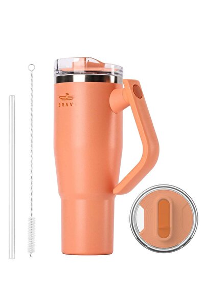 Brave 950ml Insulated Stainless Steel Travel Mug 180° Rotating Handle – Hot o...