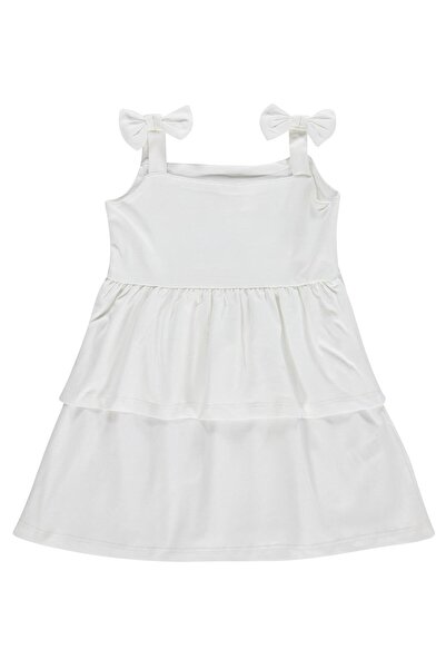 Civil Girls Shoulder Bow Dress for 2-5 Years Old - Off-White