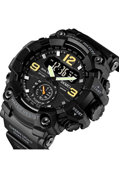 Skmei Men's Analog Digital Waterproof And Sport Wrist Watch - 56 mm - Black