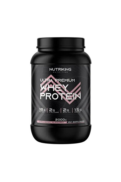 Nutriking Whey Protein Powder 2000g 80 Servings Strawberry Flavored