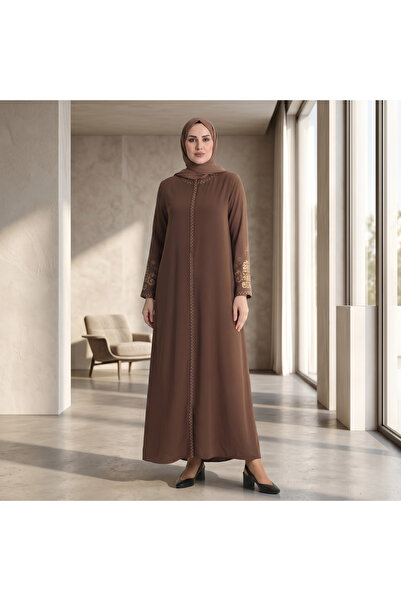 ISTANBUL STYLES Stylish Embroidered Zippered Robe – Crepe Fabric