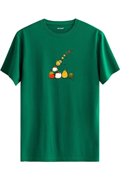 Colermi Cute Birds Branch Printed T-Shirt