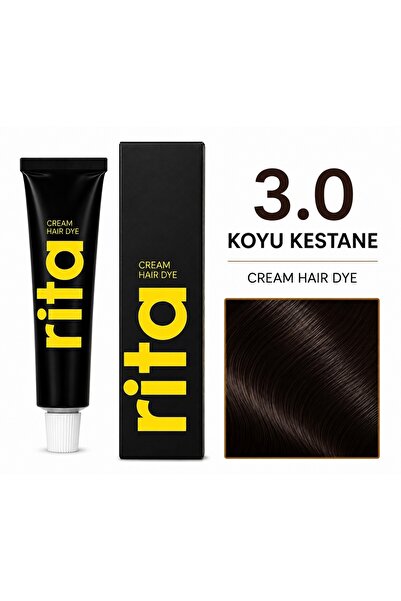 Koyu Kestane Saç Boyası 3.0 Kalıcı Krem Boya Profesyonel Beyaz Kapatıcı