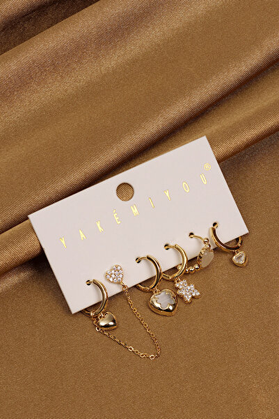 Süspüs Accessories Multiple Gold Color Yakemiyou Earrings