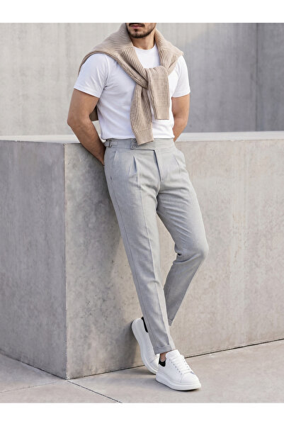BASEL.CO New Season Pleated Old Money Fabric Trousers