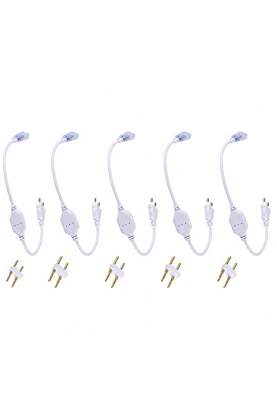 Ledarmy 220V Neon LED Hortum Fişi 5’li Set IP65 Uyumlu LED Hortum Güç Kablosu...