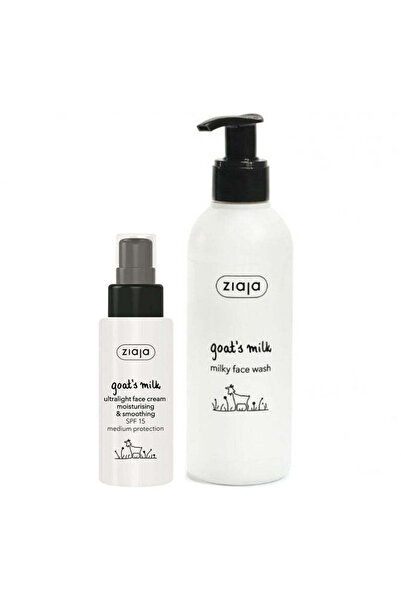 Ziaja Pachet Crema de fata cu lapte de capra SPF 15, 50ml + Lapte pentru spal...