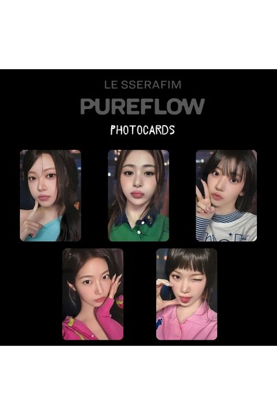 Kpop Dünyasi LE SSERAFIM '' Pureflow '' Photocards Set POB 1