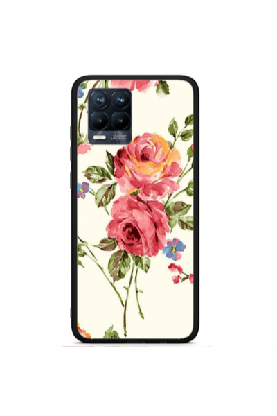 Other Realme 8 i Violet and rose Black Glossy Θήκη