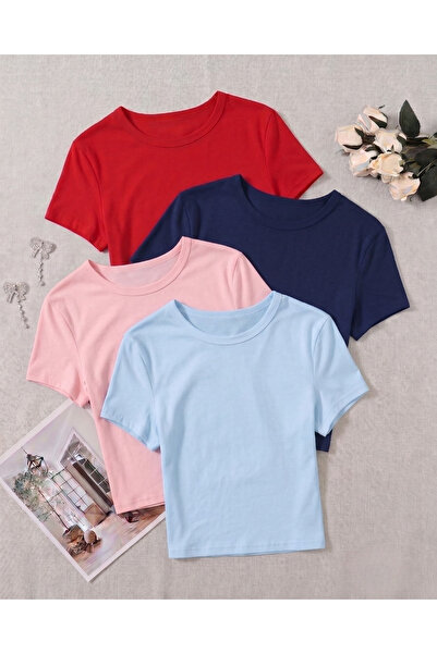 Toum Set de 4 bluze crop cu curea