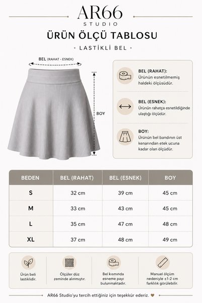 MODA GARDEN 35 Ar66 Luna Striped Mini Skirt with Elastic Waist Gray