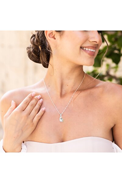 Larezo 925 Silver Necklace, Heart Pendant Girl With Puppy Best Friends Women,...