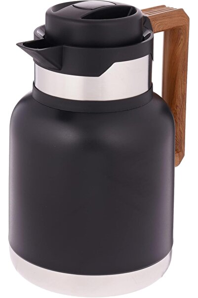 Generic Al Rimaya 1 Liter Stainless Steel Thermos, Black, One Size