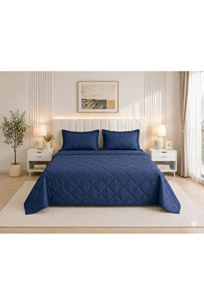 Zarif Home Yazlık Kapitoneli Yatak Örtüsü Çift Kişilik 3'lü Set - 220cm x 230cm