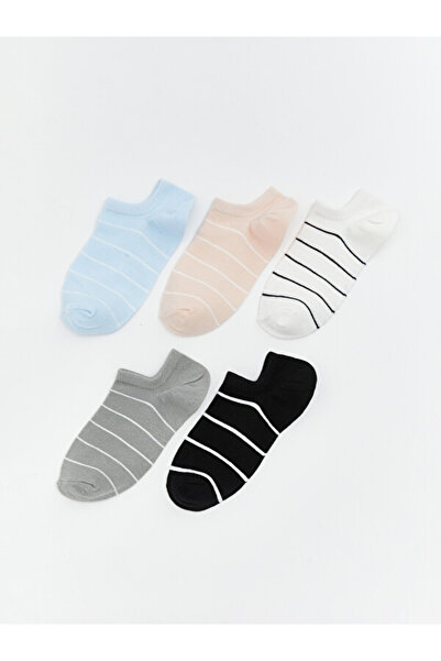 LC Waikiki Esvab • Modern & Distinctive Striped Women's Booties Socks, Pack of 5