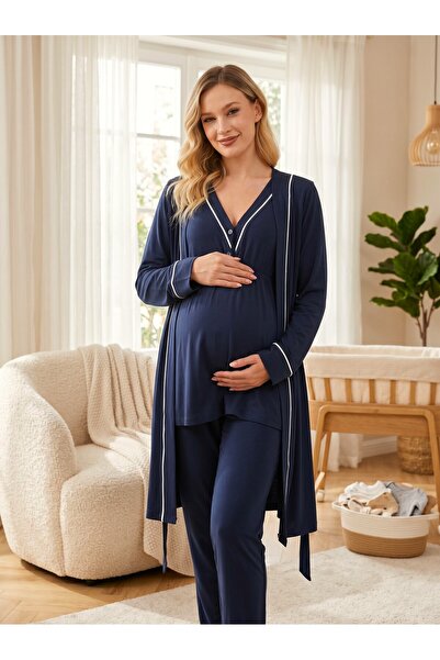 Lohussa Noul sezon, bleumarin, 100% bumbac, cu mânecă scurtă, set de pijamale...