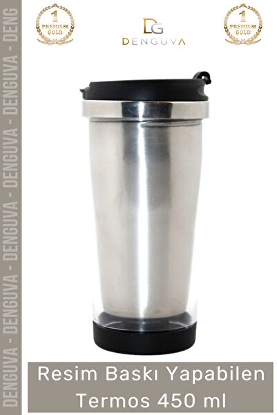 Denguva #Termos Resim Baskılı Çelik Isı Korumalı Şık Baskı Yapılan Termos 450 ml