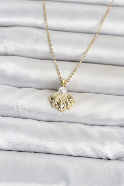 Generic Brand 316L Steel Chain Gold Color Sea Shell Model Women's Necklace