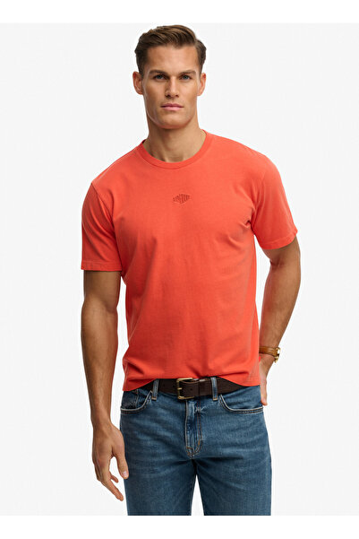 SUPERDRY Turuncu Erkek Logo Baskılı T-Shirt M1012366A-UM2 MICRO LOGO TSHIRT