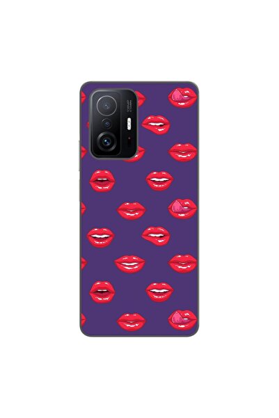 OEM Case compatible with Xiaomi Mi 11T, Mi 11T Pro Silicone Gel Tpu Lips Pattern