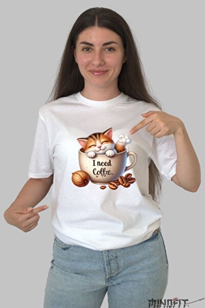 GILDAN I Need Coffee Cat T-Shirt